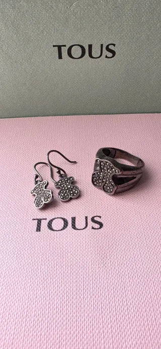 Conjunto Tous Oso plata pavonada