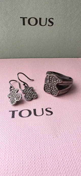 Conjunto Tous Oso plata pavonada