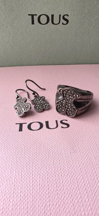 Conjunto Tous Oso plata pavonada