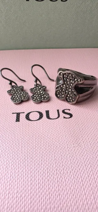 Conjunto Tous Oso plata pavonada