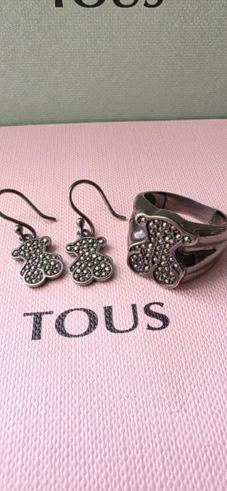 Conjunto Tous Oso plata pavonada