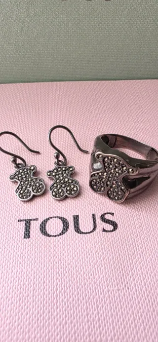 Conjunto Tous Oso plata pavonada