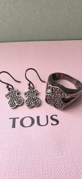 Conjunto Tous Oso plata pavonada