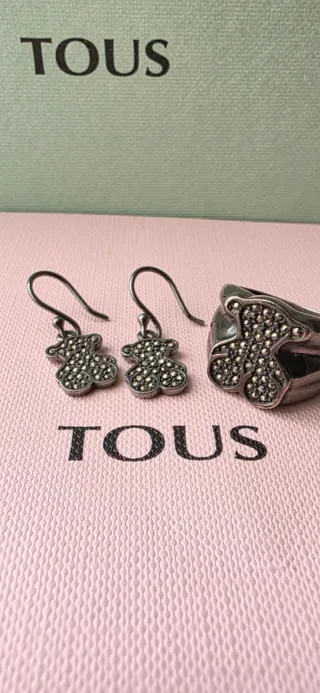 Conjunto Tous Oso plata pavonada