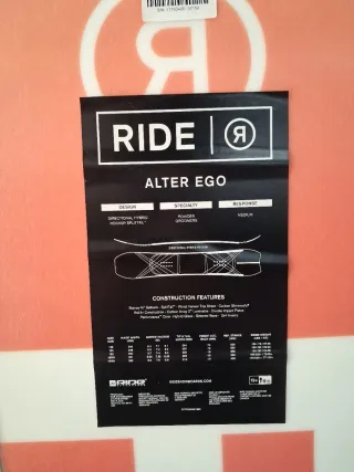 Tabla Snowboard 159 Ride alter ego