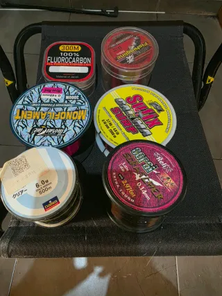 6 carretes de sedal para pesca