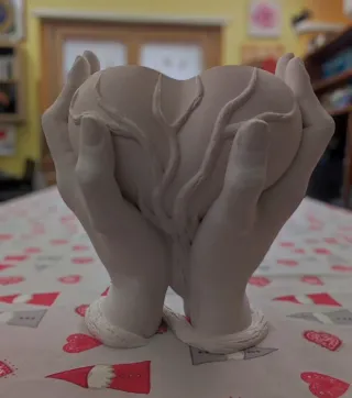 Vaso Mani-Cuore in PLA Bianco