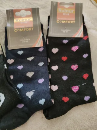 Set 4 paia calzini fantasia cuori