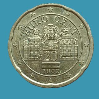 AUSTRIA: Moneda 20 Céntimos Euro 2002