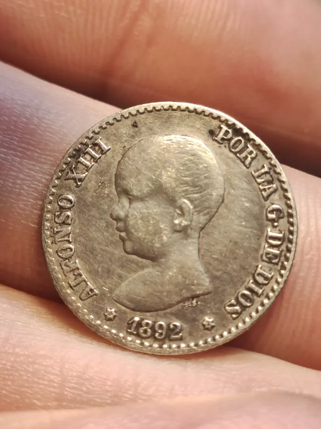 Moneda 50 céntimos Plata Alfonso XIII 1892