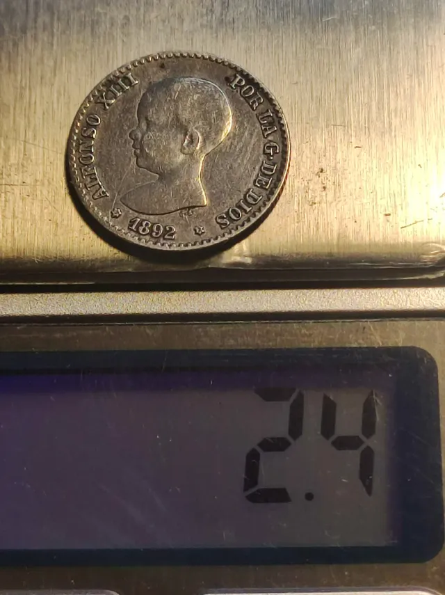 Moneda 50 céntimos Plata Alfonso XIII 1892