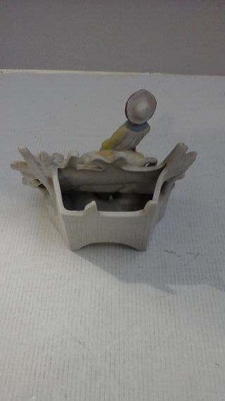 Figura porcelana vintage pastor con cabra