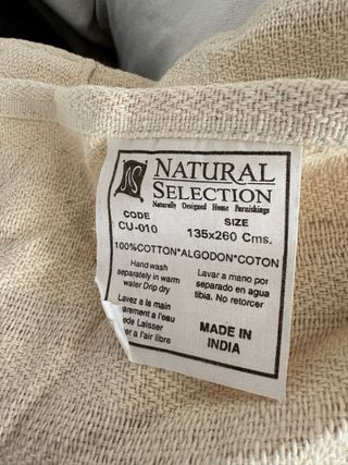 Juego 2 Patas Cortina Rústica Beige