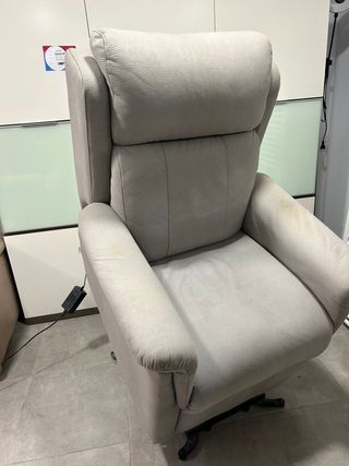 Sillón Eléctrico Elevable Tela Beige/Gris