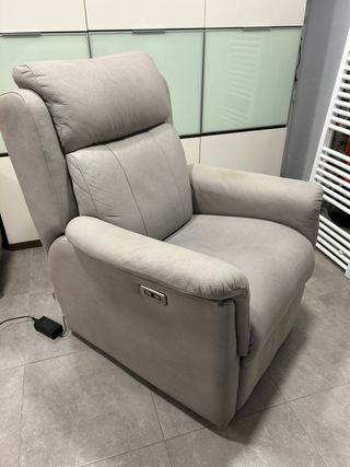 Sillón Eléctrico Elevable Tela Beige/Gris