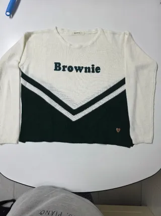 Jersey Brownie blanco y verde talla P