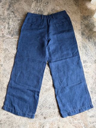 Pantalón ancho azul Massimo Dutti