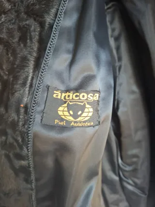 Abrigo piel astracán señora negro