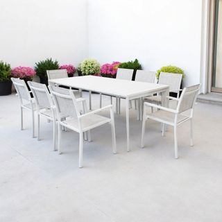 Tavolo Da Giardino Allungabile Alluminio Bianco