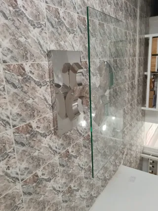 Mesa de centro cristal y metal