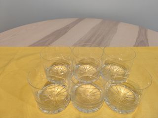 Set 6 Vasos Cristal Tallado