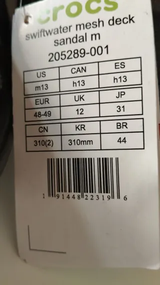 Sandalias Crocs Swiftwater Mesh Hombre Negro/Gris