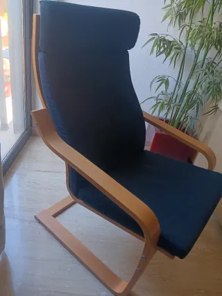 Sillón Ikea Poäng negro/roble Poang-silla-mecedora