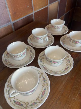Juego de café, porcelana San Claudio Chamberlain
