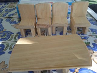 Juego Comedor Miniatura Madera.