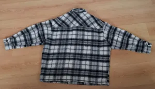 Sobrecamisa Zara Cuadros Gris, Blanca y Negra.