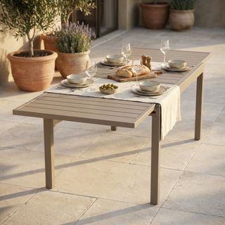 Tavolo Estensibile in Alluminio Tortora 75/150cm