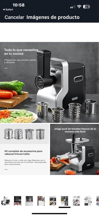 Picadora Carne Eléctrica Multifunción