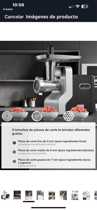Picadora Carne Eléctrica Multifunción