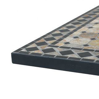 Tavolo Pranzo 160x90cm Ceramica Mosaico Base Ferro