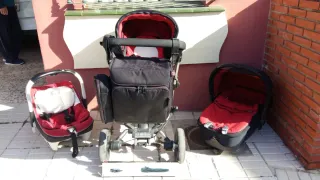 Trío Concord Cochecito Bebé Negro-Rojo