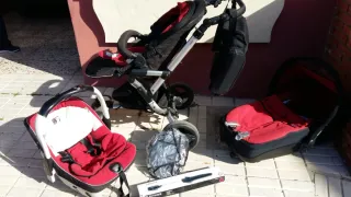 Trío Concord Cochecito Bebé Negro-Rojo