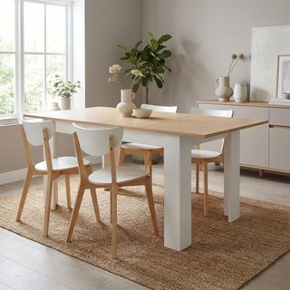 Tavolo Allungabile in Legno Bianco 120-160 x 80Cm