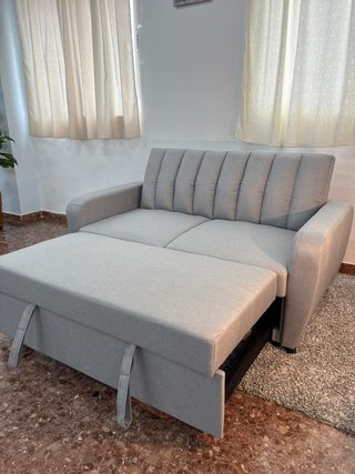 Sofá Cama Gris Tela - Envio gratis