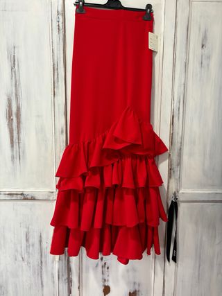 Falda flamenca roja
