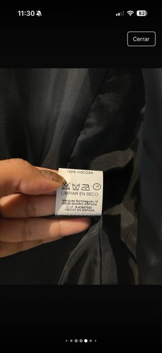 Blazer Felipe Varela Terciopelo Negro Talla S