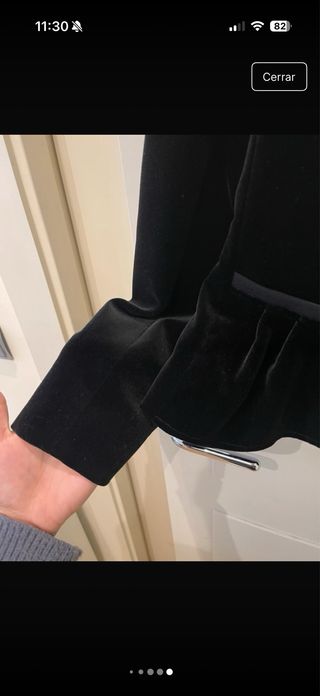 Blazer Felipe Varela Terciopelo Negro Talla S