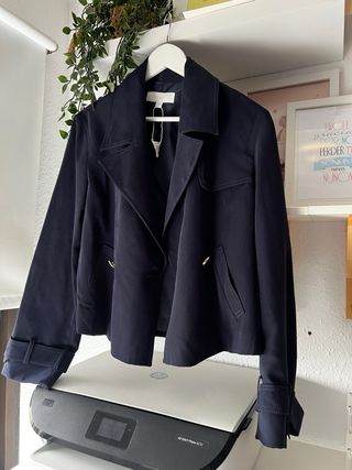 Trench Zara Azul Marino Corto