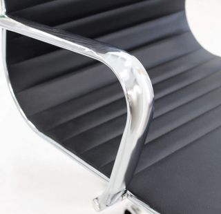 Sedia Ufficio in Pelle Ecologica Braccioli Nera