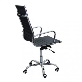 Sedia Ufficio in Pelle Ecologica Braccioli Nera