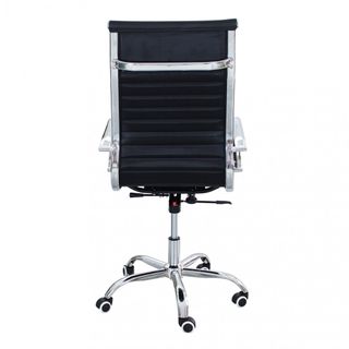 Sedia Ufficio in Pelle Ecologica Braccioli Nera