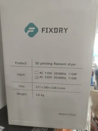 Secadora Filamentos FIXDRY NT1