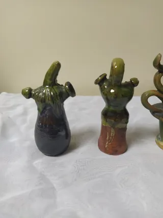 Lote 5 botijos en miniatura de cerámica