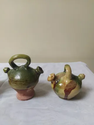 Lote 5 botijos en miniatura de cerámica