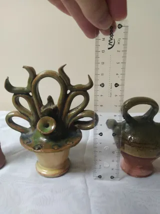 Lote 5 botijos en miniatura de cerámica