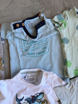 Lote 8 camisetas bebé 74 cm